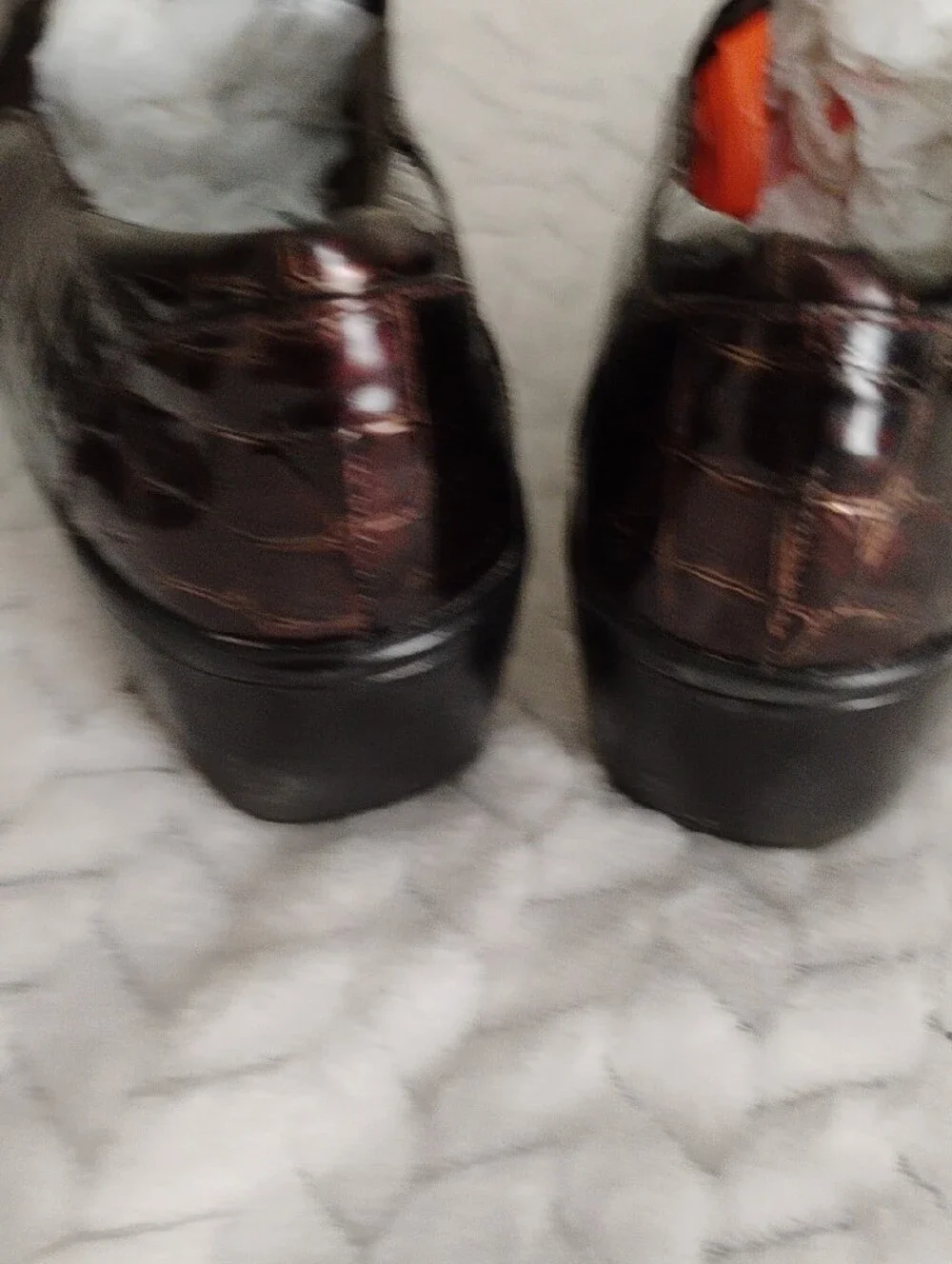 Clarks Women's Dark Brown Croc-Embossed Slip-On Loafers